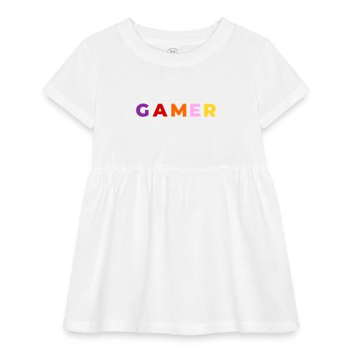 Multicolor GAMER Typography Design - Infant Baby Rib Dress