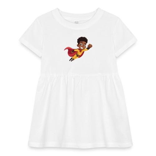 Flying Cartoon Superhero Boy in Red Cape - Infant Baby Rib Dress