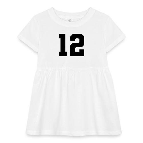 Varsity Number 12 Sports Design - Infant Baby Rib Dress