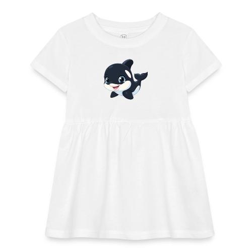 Playful Cartoon Baby Orca with Sweet Smile - Infant Baby Rib Dress