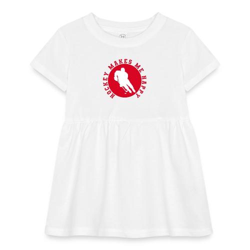 Hockey Makes Me Happy – Ice Hockey Fan Emblem - Infant Baby Rib Dress