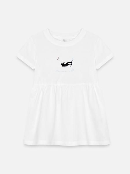 Aerial Wakeboard Splash - Infant Baby Rib Dress - white - Front