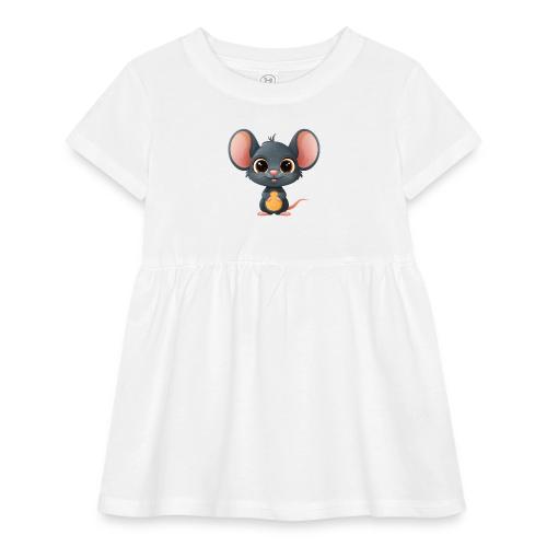 Joyful Cartoon Baby Mouse Smiling Brightly - Infant Baby Rib Dress