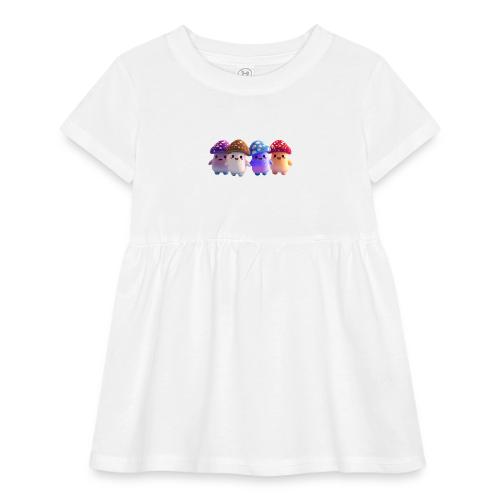 Colorful Cartoon Mushroom Quartet - Infant Baby Rib Dress