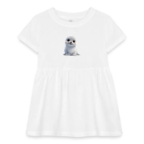 Cute White Cartoon Baby Sea Lion - Infant Baby Rib Dress