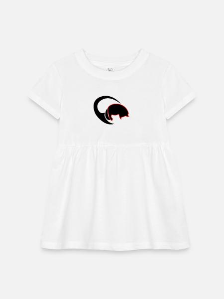 Scarlet Beetle of the Unknown – Abstract Symbol - Infant Baby Rib Dress - white - Front