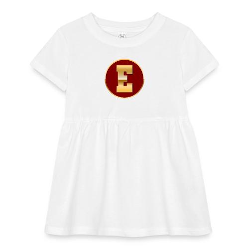Letter E – Capital Varsity Alphabet Monogram - Infant Baby Rib Dress