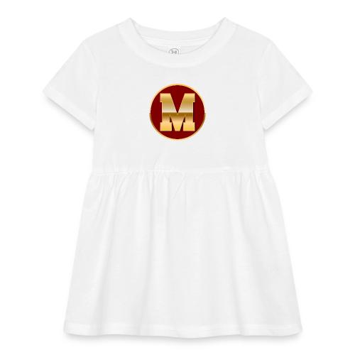 Letter M – Capital Varsity Alphabet Monogram - Infant Baby Rib Dress