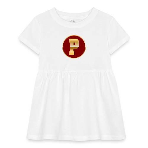 Letter P – Capital Varsity Alphabet Monogram - Infant Baby Rib Dress