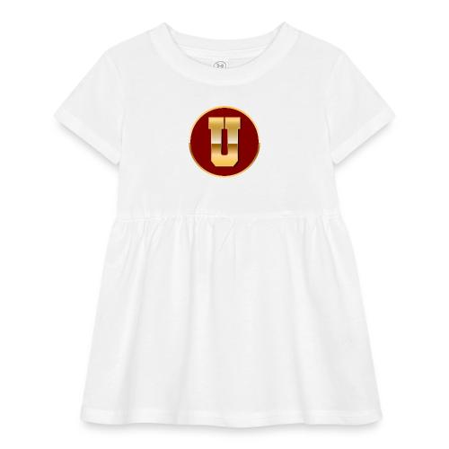 Letter U – Capital Varsity Alphabet Monogram - Infant Baby Rib Dress