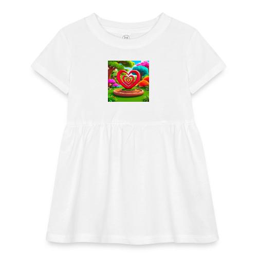 Triple heart landscape, nature, love, happiness - Infant Baby Rib Dress