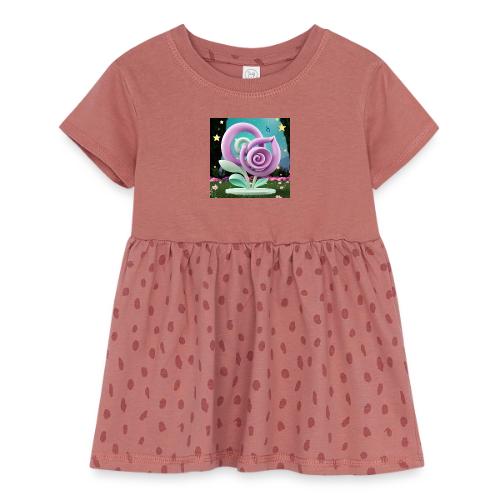 Lila Bloom | Double Floral Eco-Inspired Art - Infant Baby Rib Dress