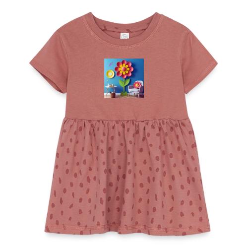 Flower design and harmony of environmental well-be - Infant Baby Rib Dress