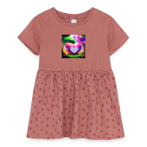 Double heart, fantasy, landscapes enjoy the magic - Infant Baby Rib Dress