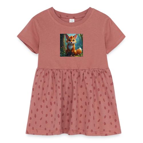 Magical fantasy fox in enchanted forest scene - Infant Baby Rib Dress