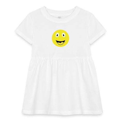 Yellow Happy Face Print - Infant Baby Rib Dress