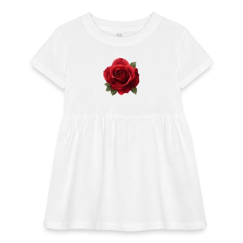Rose: Crimson Bloom Elegance - Infant Baby Rib Dress