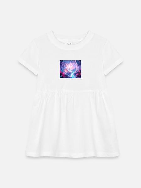 Lunar Haven - Infant Baby Rib Dress - white - Front