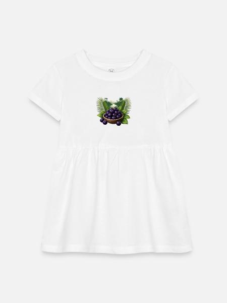 Açai Berries Tropical Design - Infant Baby Rib Dress - white - Front