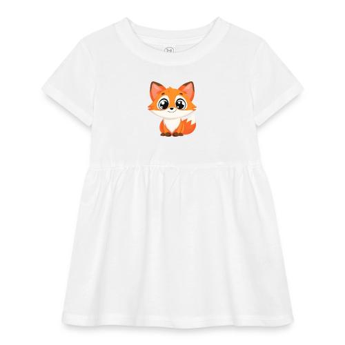 Adorable Cartoon Fox with Big Innocent Eyes - Infant Baby Rib Dress