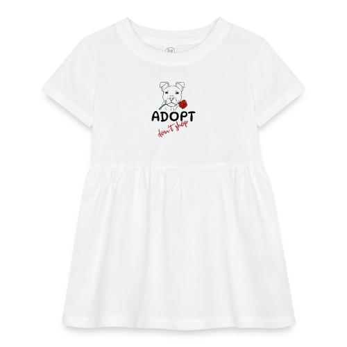 Retro Adopt Dont Shop Cute Puppy Rose Tee - Infant Baby Rib Dress