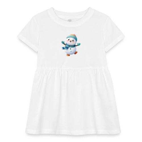 Joyful Cartoon Snowman Arms Up - Infant Baby Rib Dress
