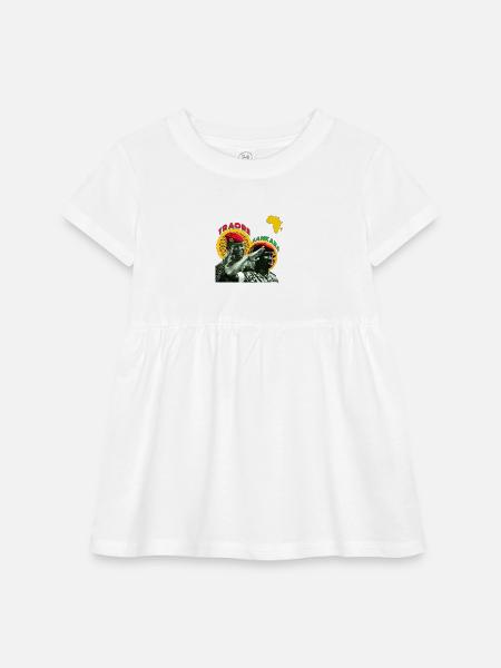Ibrahim Traore & Thomas Sankara - Pan-African art - Infant Baby Rib Dress - white - Front