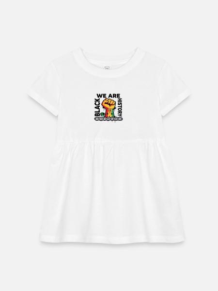 We Are Black History Pan African - Infant Baby Rib Dress - white - Front