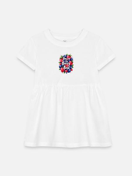Berry Graphic Saying 'You're the Berry Best' - Infant Baby Rib Dress - white - Front