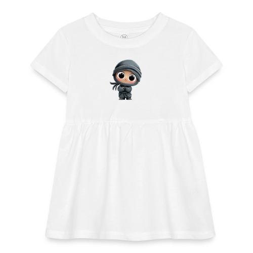 Cute Cartoon Baby Ninja Standing with Big Smile - Infant Baby Rib Dress