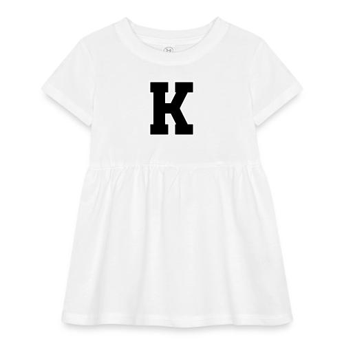 Varsity Letter K Collegiate Font Design - Infant Baby Rib Dress