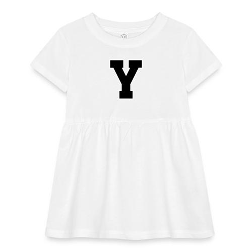 Varsity Letter Y Collegiate Alphabet Art - Infant Baby Rib Dress