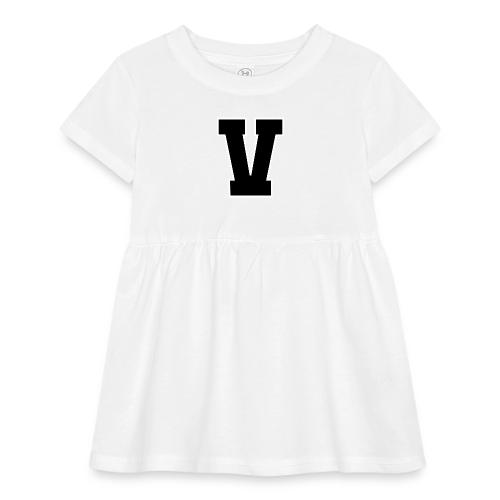 Varsity Letter V Athletic Alphabet Graphic - Infant Baby Rib Dress