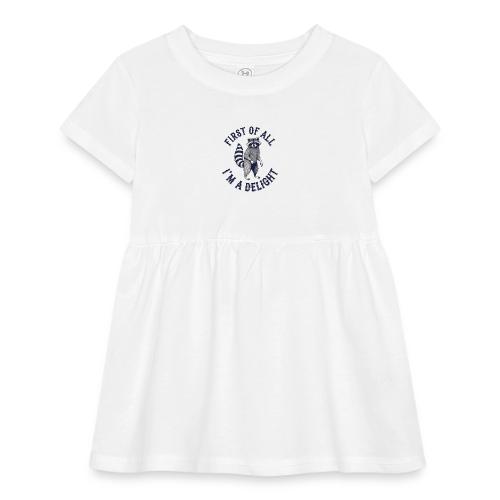 Funny Raccoon Tee – First Of All I'm A Delight - Infant Baby Rib Dress