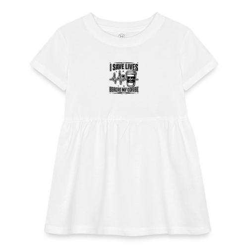 Nurse Coffee Humor - Saving Lives - Infant Baby Rib Dress