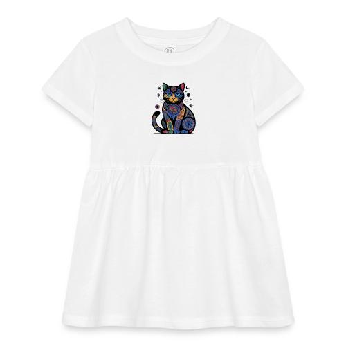 Vibrant Geometric Cat Mandala - Infant Baby Rib Dress