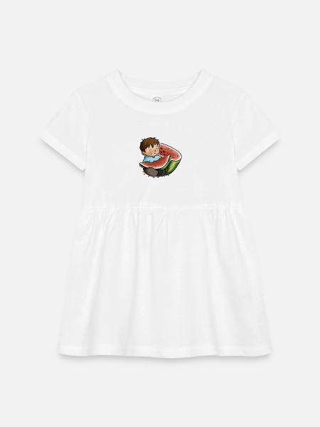 Cutesy Artist - Infant Baby Rib Dress - white - Front