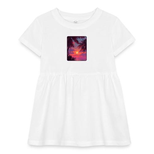 Tropical Sunset Palm Silhouette Design - Infant Baby Rib Dress