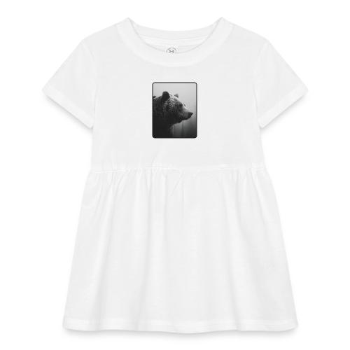 Grizzly Bear Black White Portrait Design - Infant Baby Rib Dress