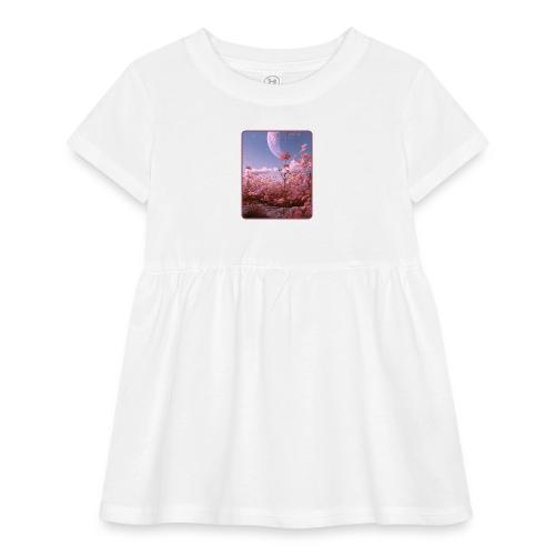 Cosmic Moon & Cosmos Flowers Art - Infant Baby Rib Dress