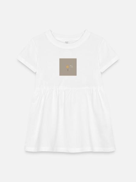 Minimalist Art with Brush and Sun - Infant Baby Rib Dress - white - Front