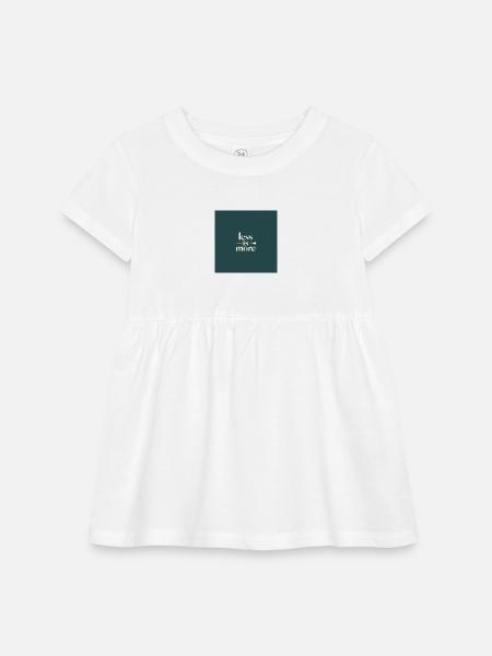 Minimalist Quote  - Infant Baby Rib Dress - white - Front