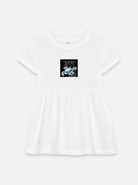 Icy Nebula Drone 2020s - Infant Baby Rib Dress - white - Front