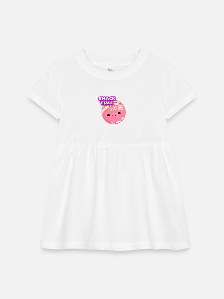 Snack Time Kawaii Donut Pan Dulce - Infant Baby Rib Dress - white - Front