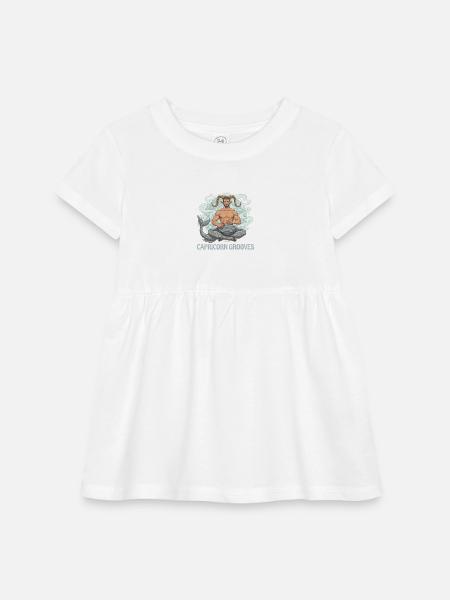 Capricorn Pan - Infant Baby Rib Dress - white - Front