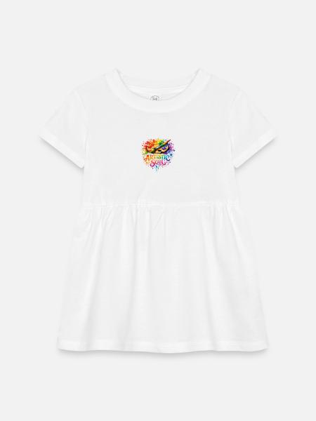 Splash Artistic Soul Palette - Infant Baby Rib Dress - white - Front