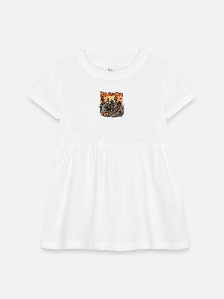 Halloween Town - Infant Baby Rib Dress - white - Front