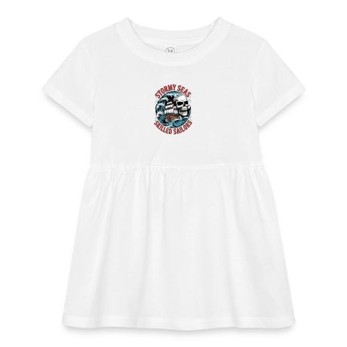 Stormy Seas Skull Pirate Ship Nautical Ocean Waves - Infant Baby Rib Dress