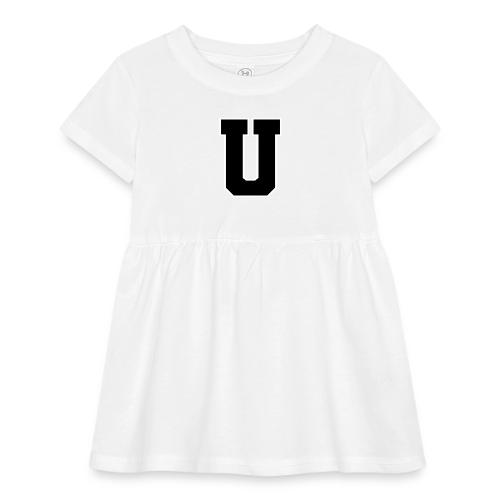 Varsity Letter U Collegiate Monogram - Infant Baby Rib Dress