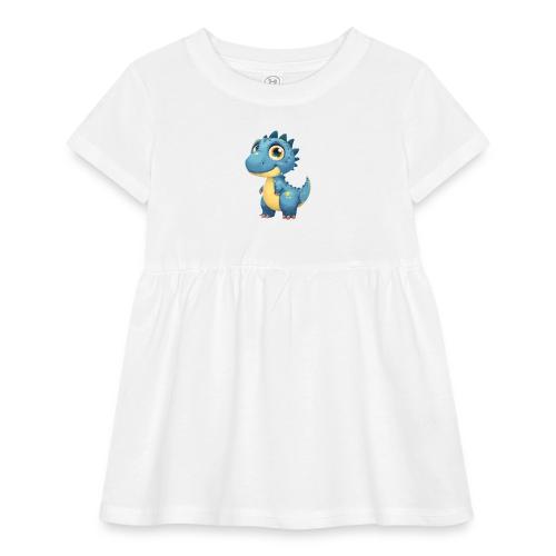 Smiling Blue and Yellow Baby Dinosaur - Infant Baby Rib Dress